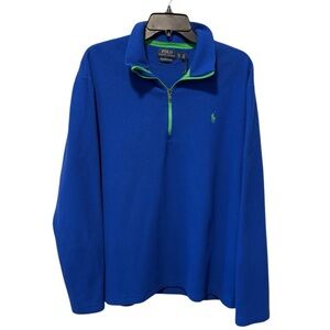 Polo Ralph Lauren 1/4 Zip Performance Pullover Blue Fleece Sweater 
Size: XL
